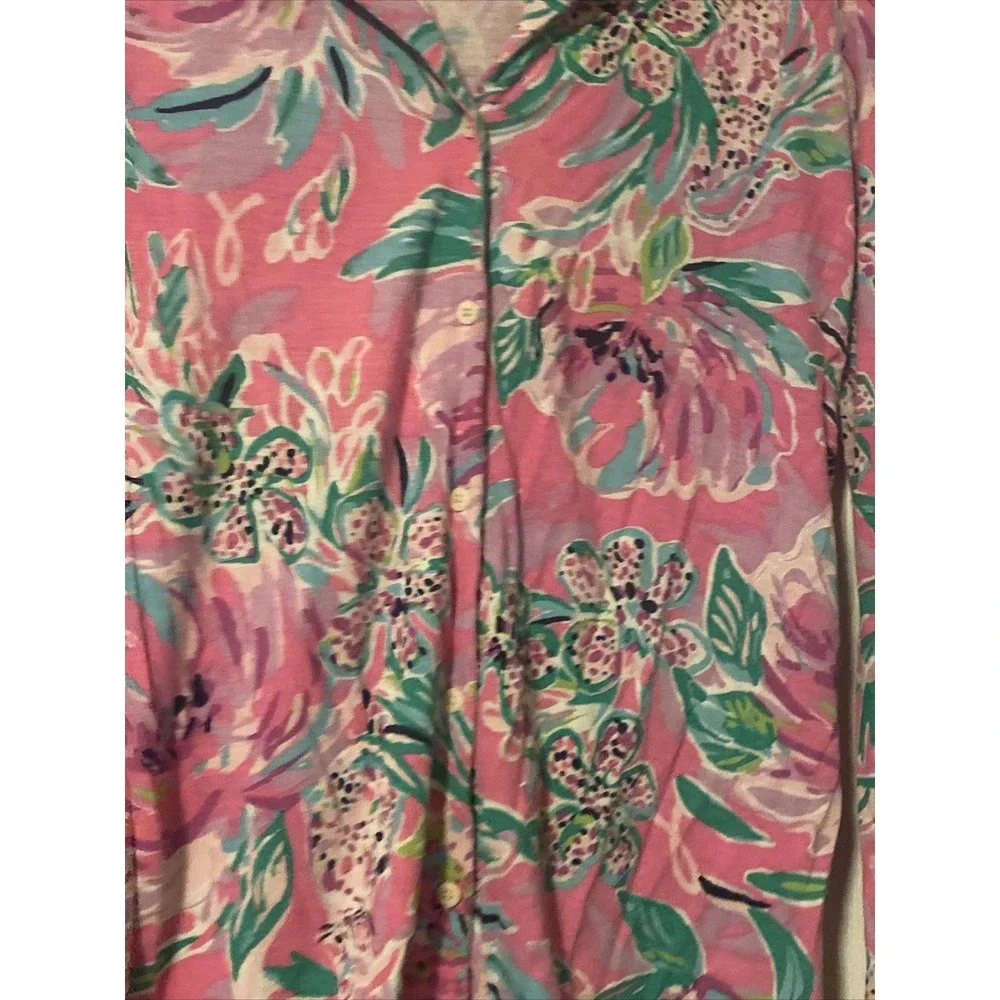 LILLY PULITZER PJ Knit Top Cockatoo Pink Paws For A‎ Cause Size Small